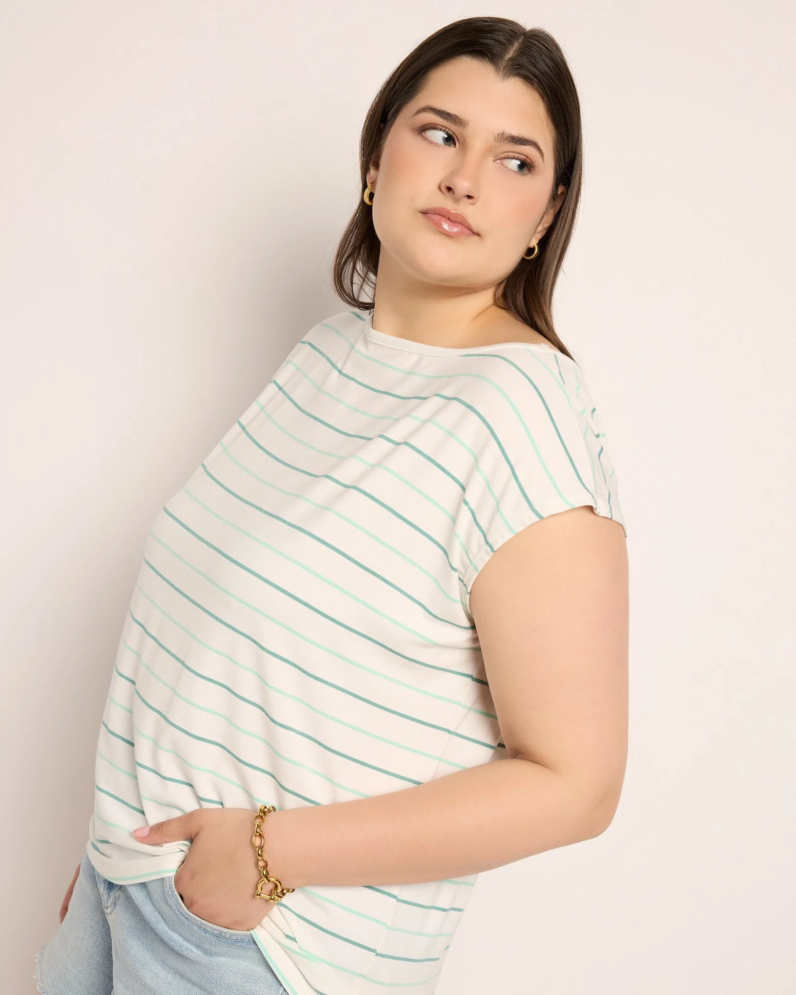 Plus Size Brentwood Striped Tee - Image 8