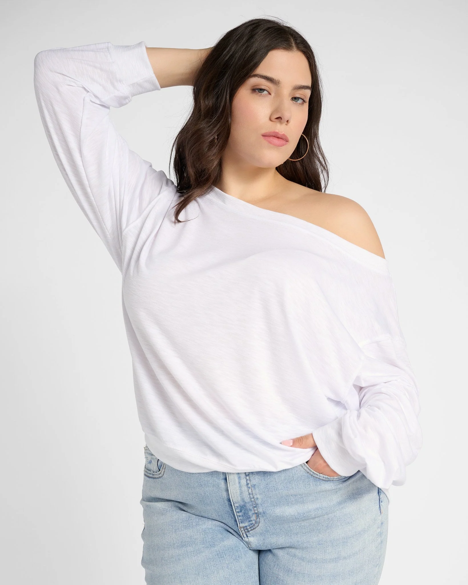 Plus Size Brooksville Slub Off The Shoulder Top - Image 18