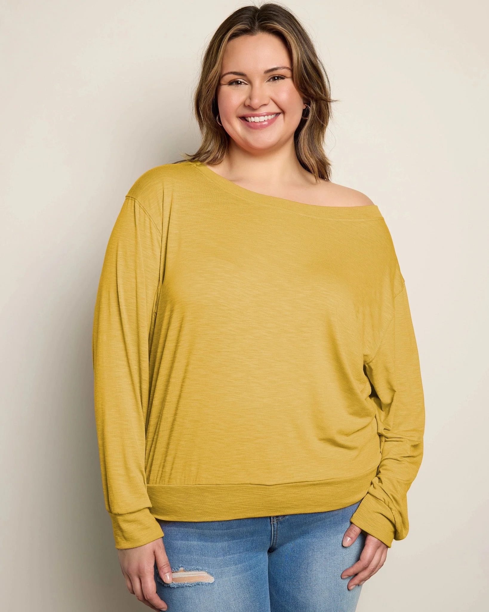 Plus Size Brooksville Slub Off The Shoulder Top - Image 21