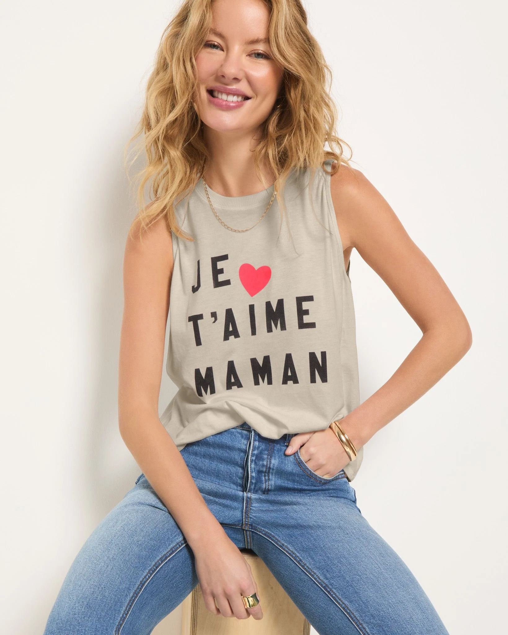 Grace "Je T'aime Maman" Graphic Muscle Tank - Image 4