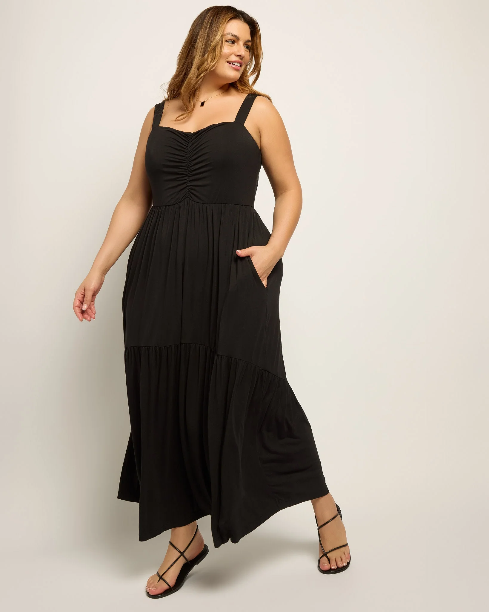 Plus Size Lotus Ruffle Hem Dress - Image 4