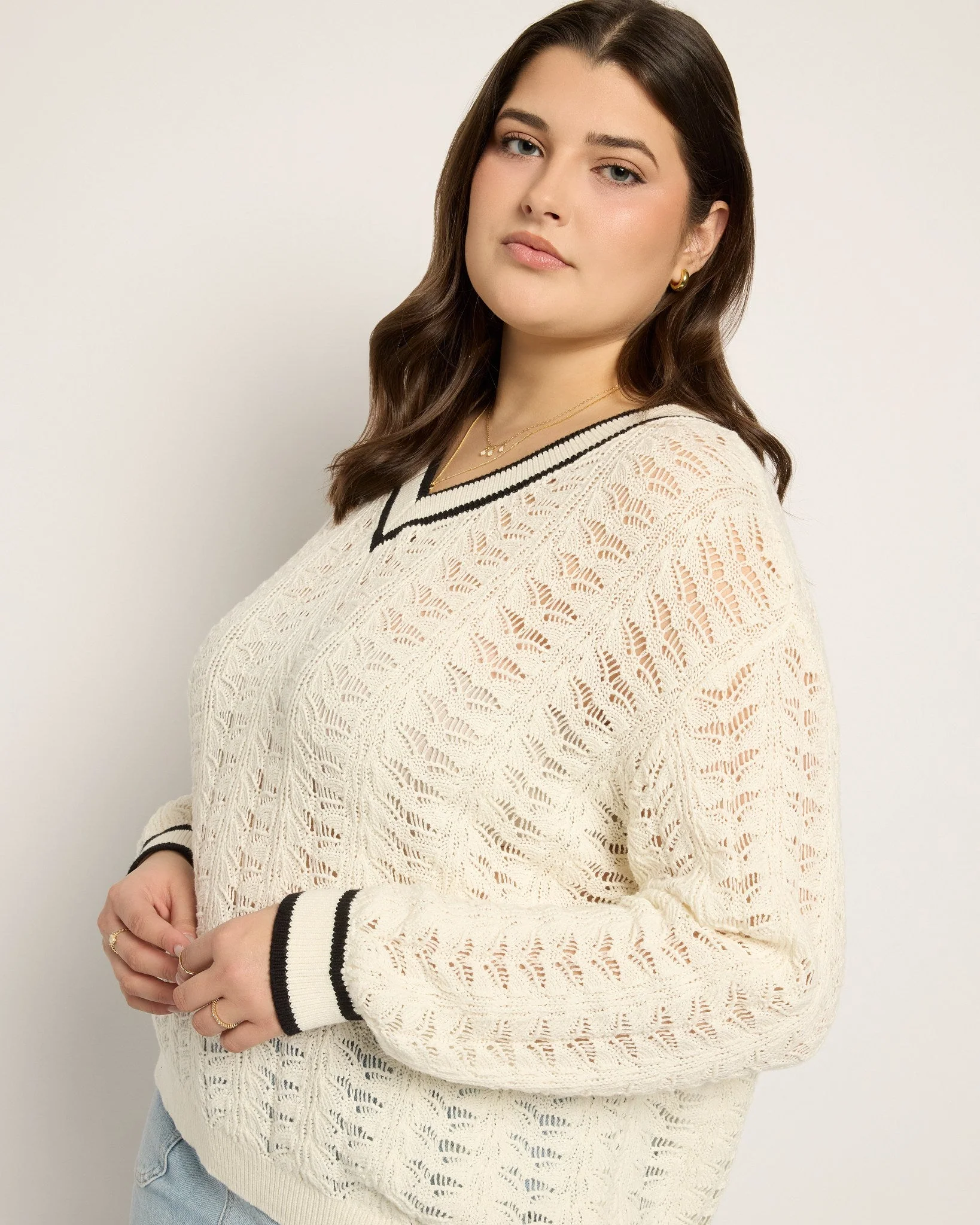 Plus Size Sandyshores Pointelle Sweater - Image 5
