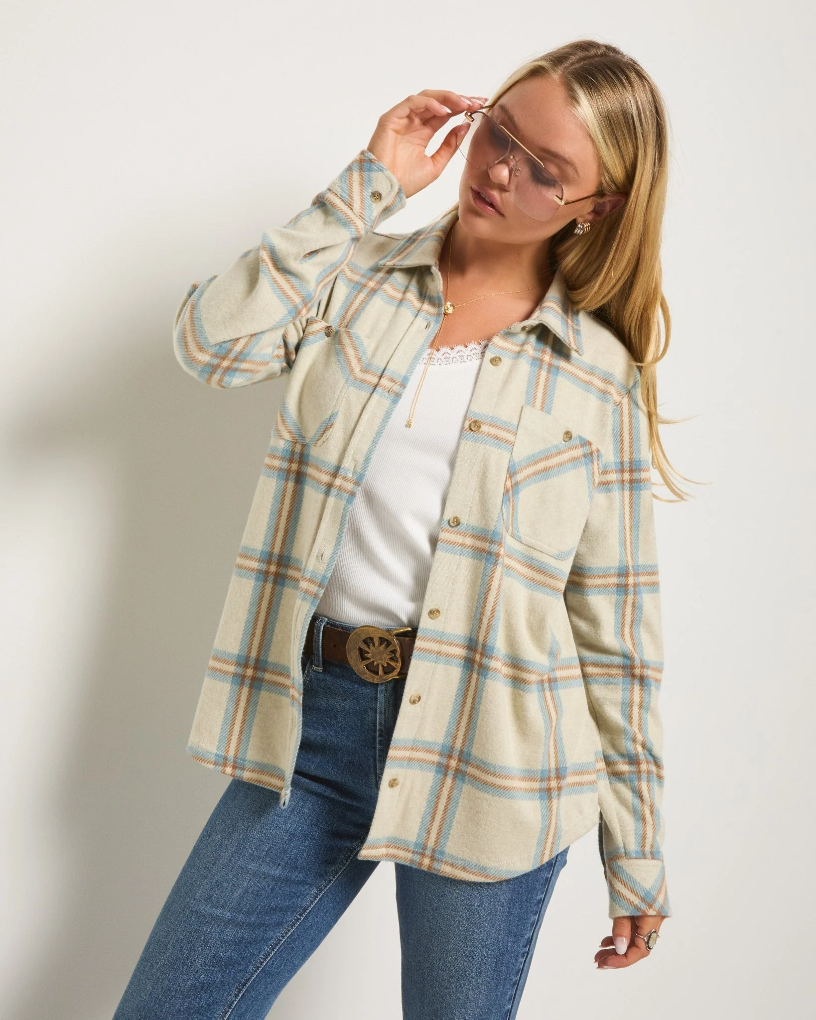 Sunset Plaid Knit Top - Image 9