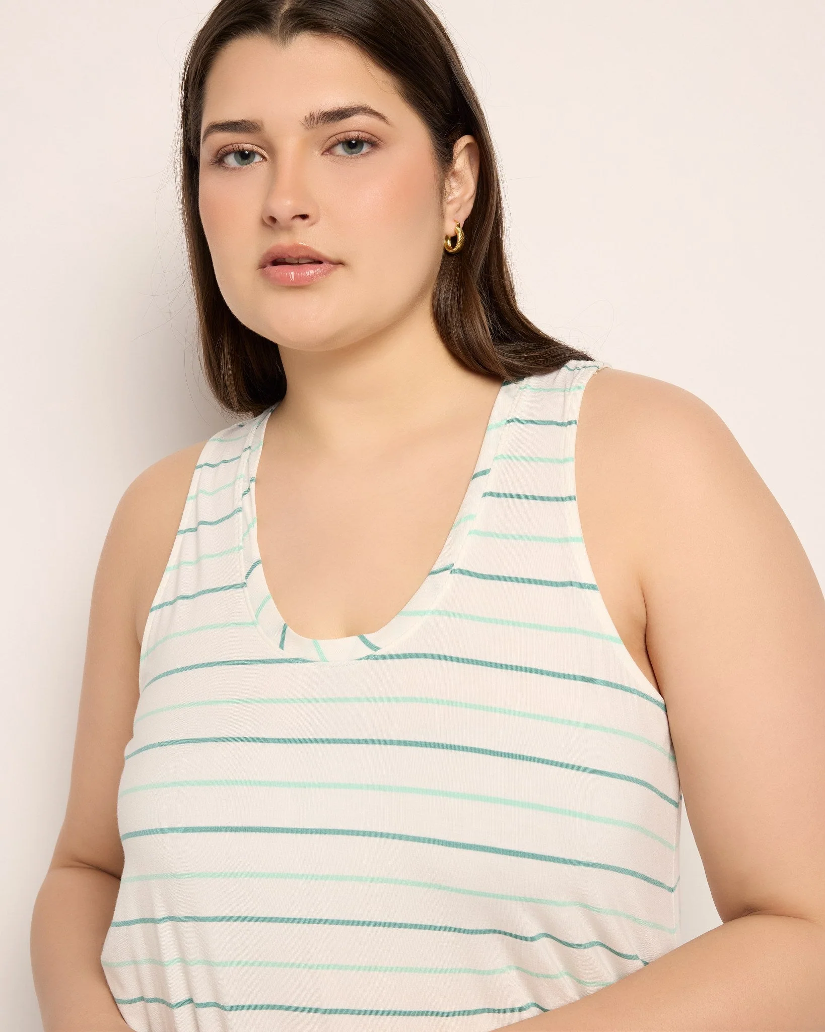 Plus Size Surfside Stripe Scoop Tank - Image 3