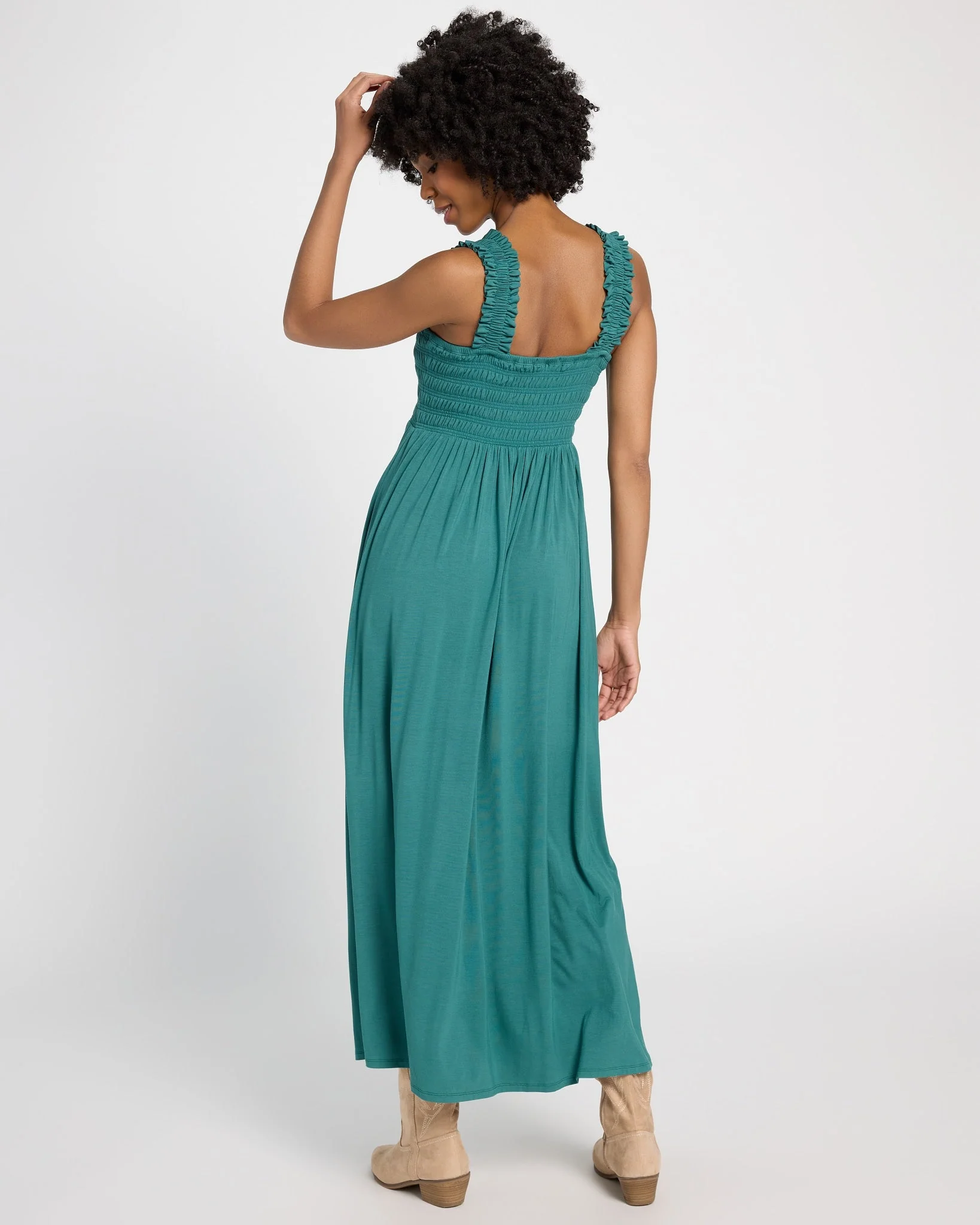 Westbreeze Solid Smocked Maxi Dress - Image 12